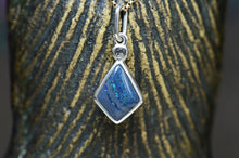 Load image into Gallery viewer, Black Australian Kite Opal with Black Rose Cut Diamond