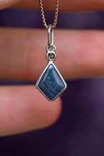 Load image into Gallery viewer, Black Australian Kite Opal with Black Rose Cut Diamond