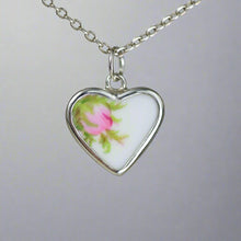 Load image into Gallery viewer, Heart Pottery Charm - Pink Rose