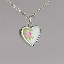 Load image into Gallery viewer, Heart Pottery Charm - Pink Rose