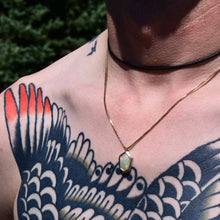 Load image into Gallery viewer, geomtric cut designer opal in solid silver and 14k yellow gold by jeweler and gemcutter curtis r jewellery