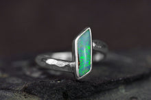Load image into Gallery viewer, Australian opal ring with faceted band by curtis r jewellery handcrafted one of a kind