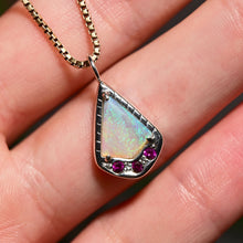 Load image into Gallery viewer, Crystal Opal Kite Charm with Lab Rubies