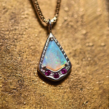 Load image into Gallery viewer, Crystal Opal Kite Charm with Lab Rubies