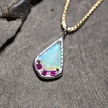 Load image into Gallery viewer, Crystal Opal Kite Charm with Lab Rubies