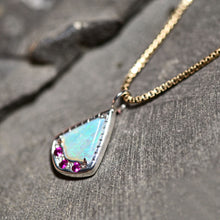 Load image into Gallery viewer, Crystal Opal Kite Charm with Lab Rubies