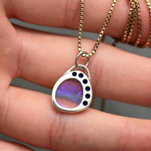 Load image into Gallery viewer, one of a kind australian crystal opal pendant charm in recycled sterling silver with blue lapis lazuli handcrafted talisman charm