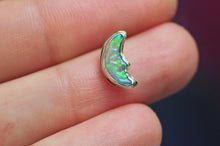 Load image into Gallery viewer, Australian Opal Moon Stud in 14k + Silver