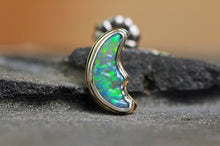 Load image into Gallery viewer, Australian Opal Moon Stud in 14k + Silver
