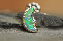 Load image into Gallery viewer, Australian Opal Moon Stud in 14k + Silver