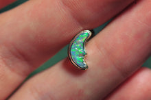Load image into Gallery viewer, Australian Opal Moon Stud in 14k + Silver