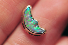 Load image into Gallery viewer, Australian Opal Moon Stud in 14k + Silver
