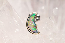 Load image into Gallery viewer, Australian Opal Moon Stud in 14k + Silver