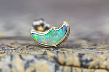 Load image into Gallery viewer, Australian Opal Moon Stud in 14k + Silver