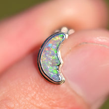 Load image into Gallery viewer, Australian Opal Moon Stud in 14k + Silver