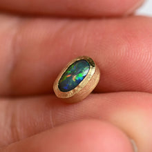 Load image into Gallery viewer, Firework Asteria Australian Black Opal Stud in 14k