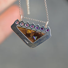 Load image into Gallery viewer, Ombré amethyst and purple boulder opal necklace, designer pendant by curtis r jewellery