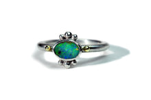 Load image into Gallery viewer, Boulder Opal Ring Sterling Silver 10k Yellow Gold Opal Jewelry Opal Engagement - Size 9