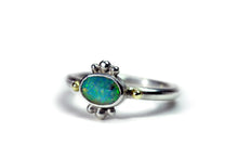 Load image into Gallery viewer, Boulder Opal Ring Sterling Silver 10k Yellow Gold Opal Jewelry Opal Engagement - Size 9
