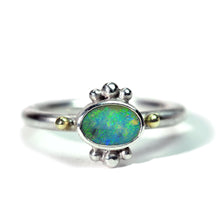 Load image into Gallery viewer, Boulder Opal Ring Sterling Silver 10k Yellow Gold - Size 9