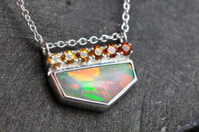 Load image into Gallery viewer, cirtine ombre opal necklace in silver by artist curtis r jewellery5