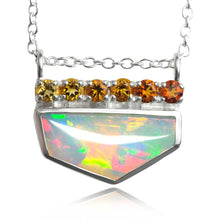 Load image into Gallery viewer, cirtine ombre opal necklace in silver by artist curtis r jewellery5