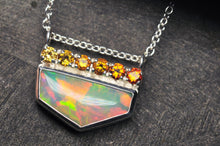 Load image into Gallery viewer, cirtine ombre opal necklace in silver by artist curtis r jewellery5
