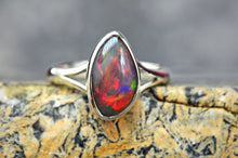 Load image into Gallery viewer, dark base ethiopian opal jewelry ring size 10 by curtis r jewellery