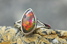 Load image into Gallery viewer, dark base ethiopian opal jewelry ring size 10 by curtis r jewellery