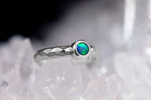 Load image into Gallery viewer, Australian black opal ring in sterling silver by curtis r jewellery