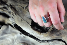 Load image into Gallery viewer, black picture opal australian opal stone set in sterling silver ring size 9.5 by curtis r jewellery
