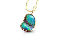 Load image into Gallery viewer, Black Opal Carving in 14k Yellow Gold - Free Form