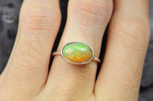 Load image into Gallery viewer, Golden Crystal Opal Ring in Sterling Silver- Size 8.5