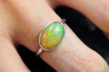 Load image into Gallery viewer, Golden Crystal Opal Ring in Sterling Silver- Size 8.5
