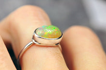 Load image into Gallery viewer, Golden Crystal Opal Ring in Sterling Silver- Size 8.5