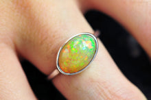 Load image into Gallery viewer, Golden Crystal Opal Ring in Sterling Silver- Size 8.5