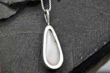 Load image into Gallery viewer, big white pear opal long crop pendant in sterling silver