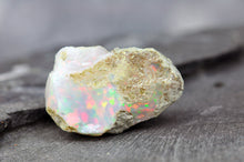 Load image into Gallery viewer, big white pear opal long crop pendant in sterling silver