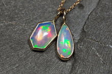Load image into Gallery viewer, Opal Charms in 14k Yellow Gold Pendant with Natural Ethiopian Opal - Handcrafted Opal Charm by Curtis R Jewellery