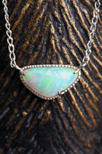 Load image into Gallery viewer, straw pattern opal set in wilver nacklace ooak opal jewelry piece by curtis r jewelry