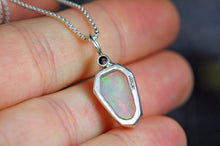 Load image into Gallery viewer, designer opal charm in sterling silver with faceted tanzanite