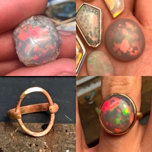 Load image into Gallery viewer, rare grey welo opal oval cut ring in solid 14k yellow gold handcrafted by goldsmith curtis r jewellery