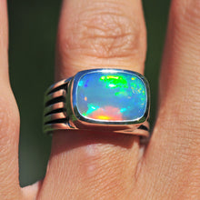 Load image into Gallery viewer, blue welo opal ring in sterling silver