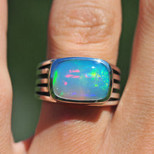 Load image into Gallery viewer, blue welo opal ring in sterling silver