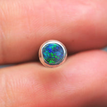 Load image into Gallery viewer, Australian Black Opal Stud Earring in Silver