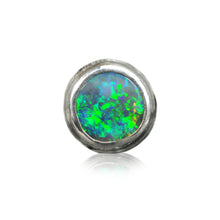 Load image into Gallery viewer, Australian Black Opal Stud Earring in Silver