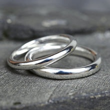 Load image into Gallery viewer, Custom Engraved Sterling Silver Wedding Bands