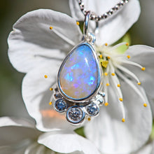 Load image into Gallery viewer, Crystal Opal Pendant with Diamonds in Sterling Silver
