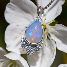 Load image into Gallery viewer, Crystal Opal Pendant with Diamonds in Sterling Silver
