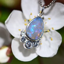 Load image into Gallery viewer, Crystal Opal Pendant with Diamonds in Sterling Silver
